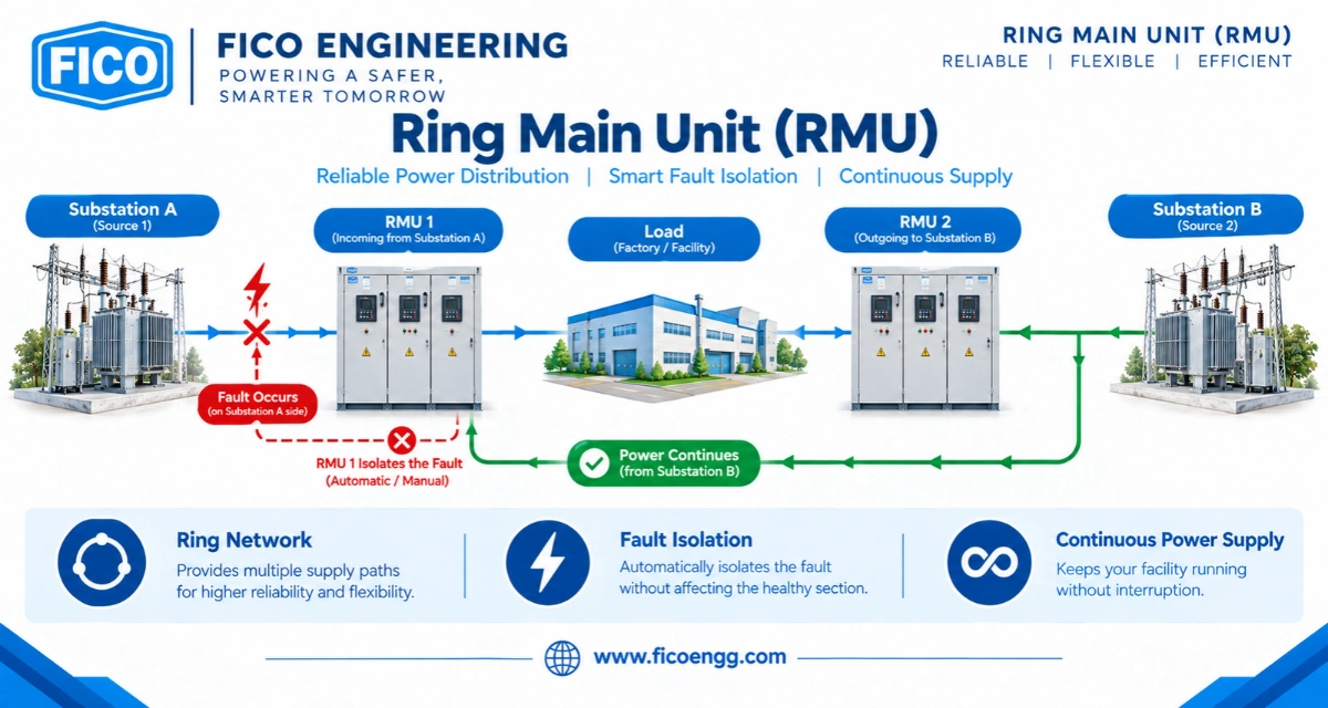 Medium voltage Ring Main Unit RMU for industrial and urban power networks