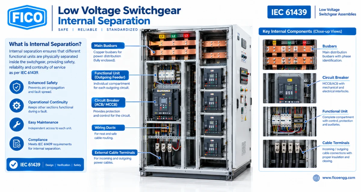 Form 1 Form 2 Form 3 and Form 4 LV switchgear internal separation comparison