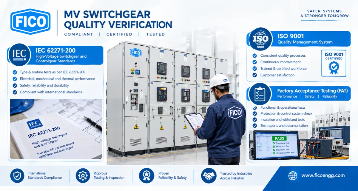 MV switchgear IEC standards ISO certification and factory acceptance testing